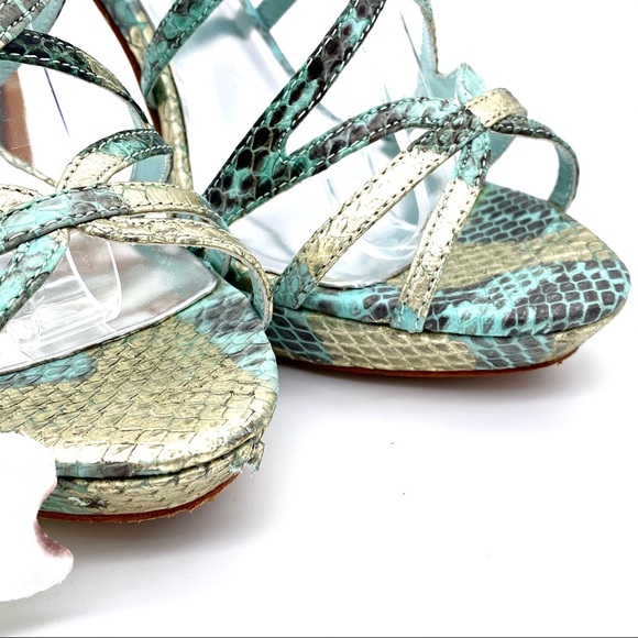 L EUC Badgley Mischka Snakeskin Heels, 6 - Picture 7 of 14